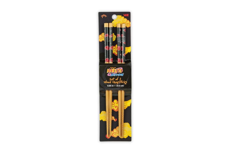 JUST FUNKY Naruto Shippuden Akatsuki Wooden chopsticks | Naruto Chopstick Set Of 2 | Anime Stuff | Kitchen Deco | Anime Wood Chopsticks | Official Licensed By Just Funky - Image 1